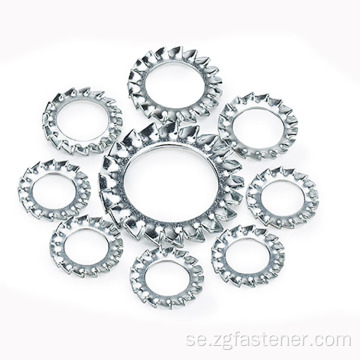 Rostfritt stål Externa tänder Serrated Lock Washer DIN6798